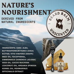 Baume Striking Viking enrichi en huile de jojoba pour une barbe souple.