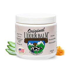Original Udder Balm sans parfum dans son pot, hydratation douce et durable.