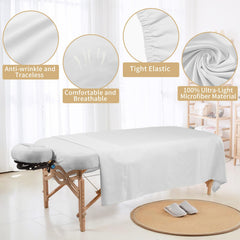 Housse de repose-tete Bavlesfuire sur table de massage, maintien fiable.