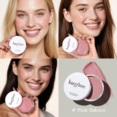 texture crème du bayfree Multi Glow Balm en swatch rosa sur peau