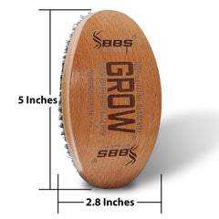 BBS Best Beard Stuff – brosse 360 ondes, forme courbe adaptée pour des vagues nettes.