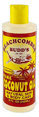 Huile de coco pure sans parfum Beachcomber Budd's dans bouteille 8 oz, soin polyvalent pour peau et cheveux
