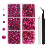 BEADSLAND Strass thermocollants rose fluo, emballage clair pour trier et appliquer facilement.