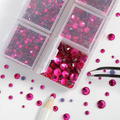 BEADSLAND Strass thermo-collants rose fluo outils inclus facilite l’application.