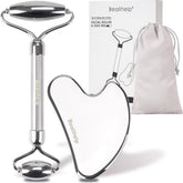 Bealihelp rouleau visage inox detail — sensation fraîche et soin relaxant quotidien.