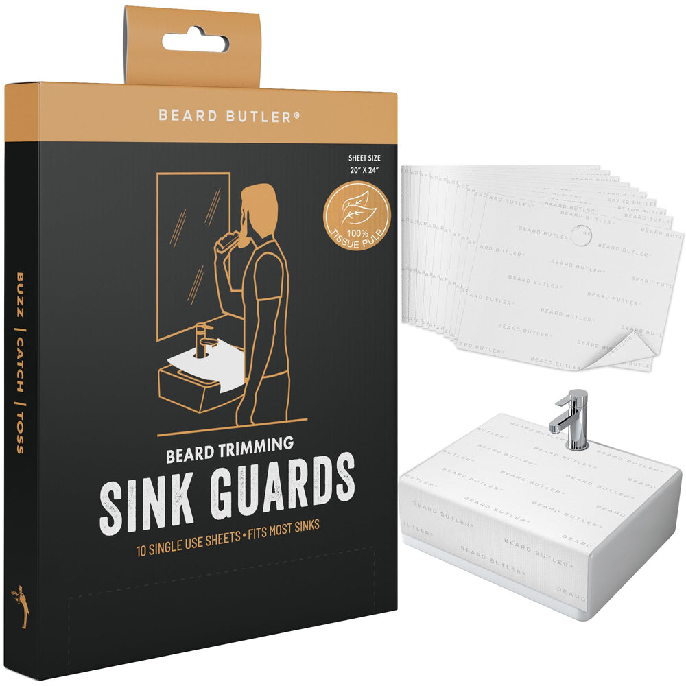 Beard Butler cache-cheveux-barbe jetable pour un nettoyage rapide du lavabo.