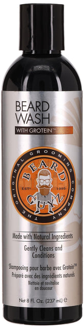 Beard Guyz Nettoyant Quotidien: bouteille ouverte, soin doux pour barbe et peau sensible.