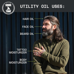 Beardbrand appliquer huile barbe, démonstration de massage doux.