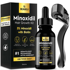Beaueli Minoxidil Kit Barbe Homme, aide potentielle à densité et apparence plus fournie.