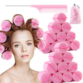 BEAUTIYAND jumbo rouleau mousse rose pour boucles volumineuses sans chaleur.