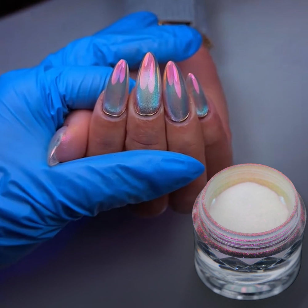 BEAUTNICE Poudre Chrome – effet miroir aurora sur ongles UV gel
