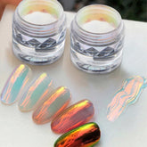 BEAUTNICE Poudre ongles chrome aurora pour reflets holographiques durables.