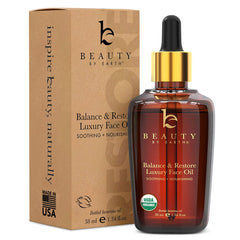 Beauty by Earth Huile Visage équilibre – bouteille montrée, peau équilibrée