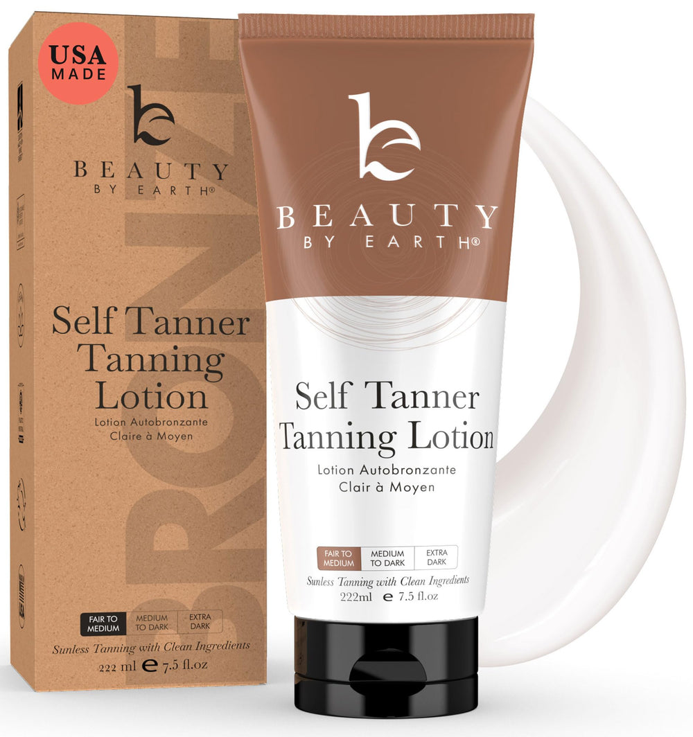 Beauty by Earth autobronzant visage et corps pour teint naturel et homogène.
