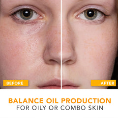 Beauty by Earth Oil Control: texture légère en gros plan, absorption rapide sans gras.