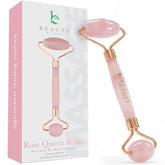 Beauty by Earth Rouleau visage quartz rose dans sa boîte cadeau, idéal pour un cadeau bien-être