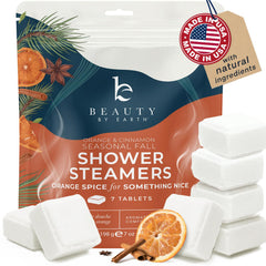 Beauty by Earth – tablette douche orange et sapin pour relaxation rapide.