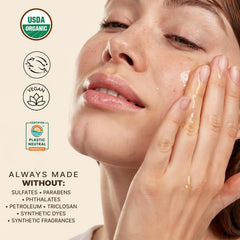 Beauty by Earth huile visage bio texture légère pour routine quotidienne.