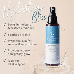 Application en brume légère sur le visage avec le tonique Beauty by Earth.