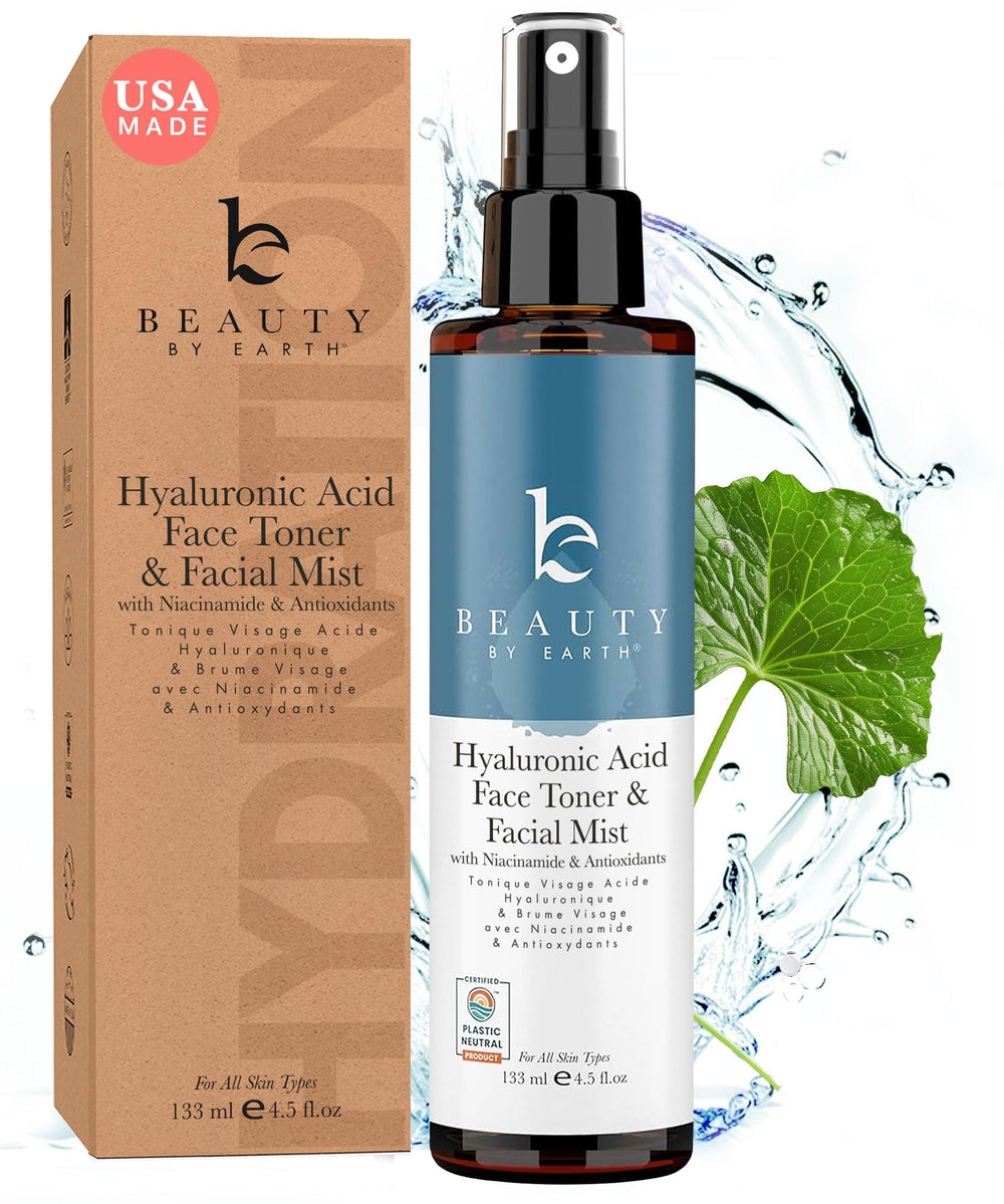 Beauty by Earth tonique visage, bouteille hydratante prête à l’emploi.