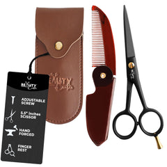 Beauty & Crafts ciseaux barbe-moustache 5 pouces pour une coupe précise.
