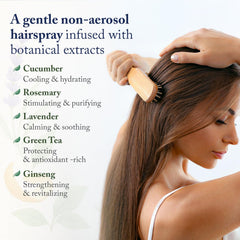 Beauty Without Cruelty Hair Spray Natural Hold – thé vert et ginseng nourrissent les cheveux.