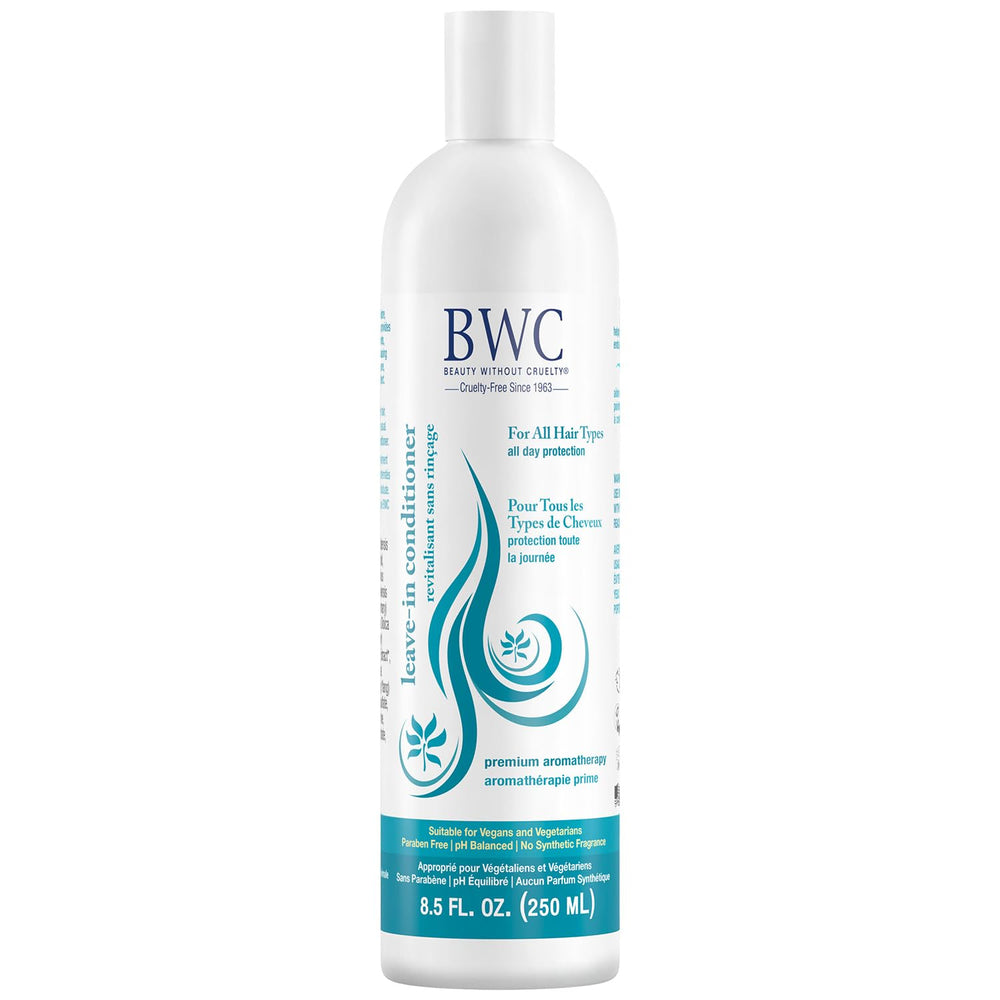 Beauté Sans Cruauté après-shampooing sans rinçage — aperçu bouteille, soin léger pour tous types de cheveux.