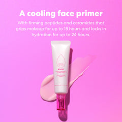 Beautyblender Boost application main montre lissage du teint durable.