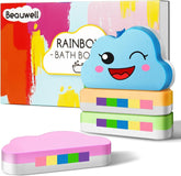 Beauwell bombes bain arc-en-ciel pour enfants, coffret 4 pièces, éveillent l'imagination.