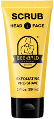 Bee Bald SCRUB gommage pré-rasage profond pour une peau propre et prête au rasage.