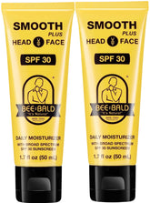 Bee Bald Smooth Plus, bouteille SPF30, protection solaire quotidienne pour tête et visage.