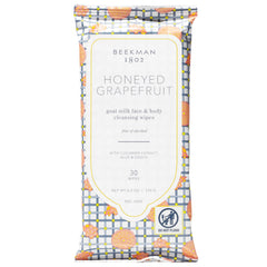Beekman 1802 lingettes visage et corps miel pamplemousse: hydratantes et rafraîchissantes.