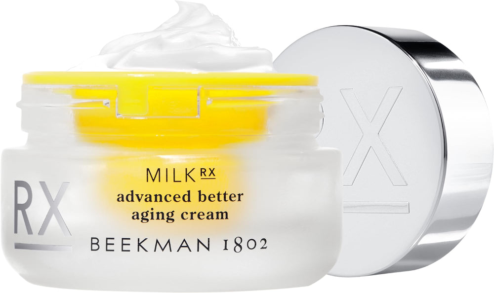 Beekman 1802 Milk RX crème visage dans son pot, hydratation riche et douceur durable.
