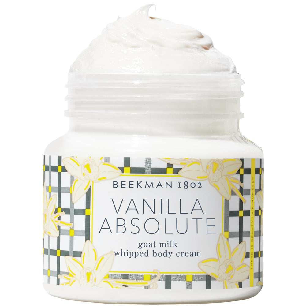 Beekman 1802 Crème corporelle fouettée Vanille Absolue dans bouteille, hydratation délicate.