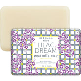 Beekman 1802 savon lait chèvre Lilas Dream, barre hydratante pour peau sensible.