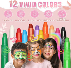 Beesjuy crayons maquillage eau, 12 couleurs, pratique et polyvalent