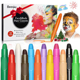 Beesjuy kit maquillage visage enfants, 12 couleurs, stimule la créativité et l’expression