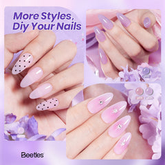 Beetles Amethyst Realm Jelly échantillon de dégradé violet sur ongle