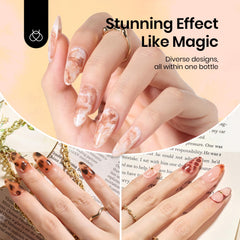 Beetles Blooming Gel: effet marbre sur ongles, rendu naturel et sophistiqué.