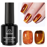 Beetles Brown Cat Eye Vernis Ambre: lueur chaude et poudre d'or