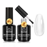 Beetles Builder Gel, bouteille transparente et ensemble: renforce, étend et sublime les ongles à domicile.