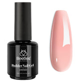 Beetles Builder Gel extension ongles rose nude, résultat naturel et durable.