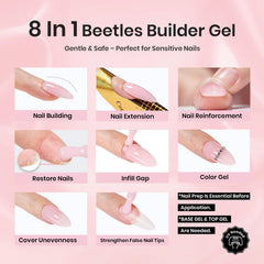 Beetles Builder Gel Peach Breeze – construction d'apex et extension pour un fini durable