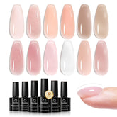 Beetles Builder Gel Set Skin Poem with 12 colors for versatile at-home manicures.