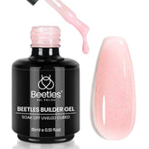 Beetles Builder Gel Starlit Nude, bouteille visible et application fluide.