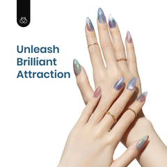 Beetles Cat Eye Gel Polish, bouteille violet, reflets métalliques et style chic