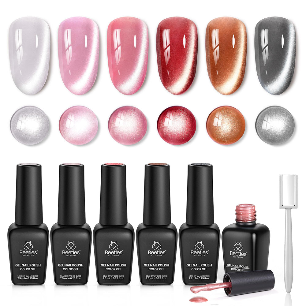 Beetles vernis œil-de-chat Porcelain Glow, flacon élégant et fini céramique