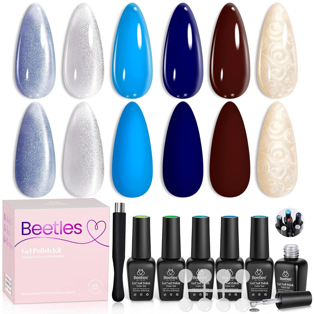 Beetles Metamorphose oeil-de-chat: bouteille bleu-brun-perle pour un effet glamour.