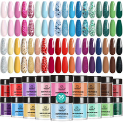 Beetles Dip Powder Kit: 36 couleurs pour des manucures variées et durables.