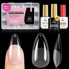 Beetles Etch-X amande moyenne: faux ongles faciles à poser à domicile